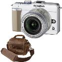 Olympus E-PL1 White Digital Camera with 14-42mm Silver Lens plus Free Retro Bag Olympus E-PL1 White Digital Camera with 14-42mm Silver Lens plus Free Retro Bag