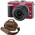 Olympus E-PL1 Red Digital Camera with 14-42mm Black Lens plus Free Retro Bag Olympus E-PL1 Red Digital Camera with 14-42mm Black Lens plus Free Retro Bag