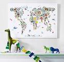 Animal World Map Print