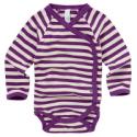 Green Baby Organic Cotton Wrap Bodysuit, Purple Green Baby Organic Cotton Wrap Bodysuit, Purple