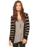 Striped Chunky Sweater Cardigan  Striped Chunky Sweater Cardigan