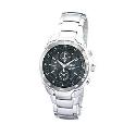 Seiko Men's Round Black Dial Chronograph Watch