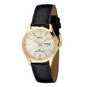 Pulsar Men's Black Leather Strap Watch