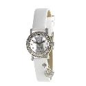 JK Me To You Tatty Teddy Heart Charm White Strap Watch