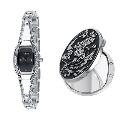 Oasis Ladies' Stone Set Bangle Watch and Compact Set