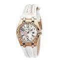 Pulsar Ladies' Stone Set White Leather Strap Watch Pulsar Ladies' Stone Set White Leather Strap Watch