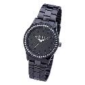 Oasis Ladies' Stone Set Black Strap Watch Oasis Ladies' Stone Set Black Strap Watch