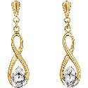 9ct Gold Crystal ""Figure of 8"" Drop Earrings