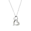 9ct White Gold Diamond Heart Pendant