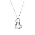 9ct White Gold Diamond Heart Pendant