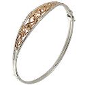 Silver and 9ct Rose Gold Tree of Life Bangle Silver and 9ct Rose Gold Tree of Life Bangle