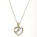 9ct Yellow Gold Cubic Zirconia Heart Pendant Set