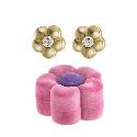 9ct Yellow Gold Flower Earrings And Box 9ct Yellow Gold Flower Earrings And Box