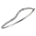 9ct White Gold Cubic Zirconia Wave Bangle 9ct White Gold Cubic Zirconia Wave Bangle