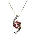 9ct Gold Garnet Twist Pendant 9ct Gold Garnet Twist Pendant
