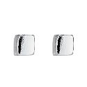 9ct White Gold Cube Stud Earrings