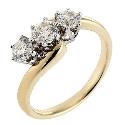 18ct Gold Third Carat Diamond Trilogy Ring