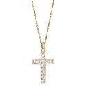 9ct Gold Cubic Zirconia Cross