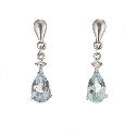 9ct White Gold Blue Topaz Drop Earrings 9ct White Gold Blue Topaz Drop Earrings