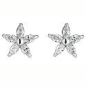 9ct White Gold Cubic Zirconia Flower Stud Earrings