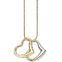 9ct Two Colour Gold Double Heart Pendant 9ct Two Colour Gold Double Heart Pendant