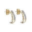 9ct Yellow Gold Diamond Half Hoop Earrings 9ct Yellow Gold Diamond Half Hoop Earrings