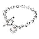 9ct White Gold Heart T-bar Bracelet 9ct White Gold Heart T-bar Bracelet