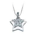 Silver Cubic Zirconia Double Star Pendant