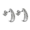 9ct White Gold & Diamond Half Hoop Earrings