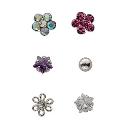 6 Sterling Silver Crystal Nose Stud Box Set 6 Sterling Silver Crystal Nose Stud Box Set