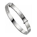 Child's Silver Expander Bangle With Diamond Child's Silver Expander Bangle With Diamond