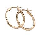 9ct Yellow Gold Oval Creole Earrings 9ct Yellow Gold Oval Creole Earrings