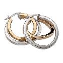 9ct Two Colour Gold Creole Earrings 9ct Two Colour Gold Creole Earrings