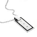 Hot Diamonds Men's Silver Black Line Dog Tag Hot Diamonds Men's Silver Black Line Dog Tag
