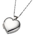 9ct White Gold Polished Heart Locket 9ct White Gold Polished Heart Locket