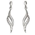 9ct White Gold Flame Drop Earrings 9ct White Gold Flame Drop Earrings