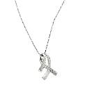 9ct White Gold Cubic Zirconia Twist Pendant