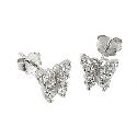 9ct White Gold Cubic Zirconia Butterfly Stud Earrings 9ct White Gold Cubic Zirconia Butterfly Stud Earrings