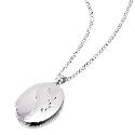 9ct White Gold Large Tulip Locket 9ct White Gold Large Tulip Locket
