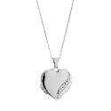 9ct White Gold Diamond Set Locket 18mm 9ct White Gold Diamond Set Locket 18mm
