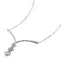 9ct White Gold 3 Stone Cubic Zirconia 17" Necklace 9ct White Gold 3 Stone Cubic Zirconia 17" Necklace
