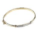 9ct Gold Cubic Zirconia Set Expanding Small Bangle