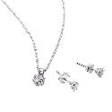 Sterling Silver Cubic Zirconia Pendant Earrings Boxed Set Sterling Silver Cubic Zirconia Pendant Earrings Boxed Set