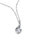 Sterling Silver Cubic Zirconia Comma 18" Pendant Sterling Silver Cubic Zirconia Comma 18" Pendant