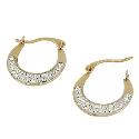 9ct Gold Baby Crystal Creole Earrings 9ct Gold Baby Crystal Creole Earrings