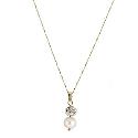 9ct Yellow Gold Freshwater Pearl Cubic Zirconia Pendant 16"