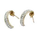 9ct Gold Rimmed Crystal Half Hoop Stud Earrings 9ct Gold Rimmed Crystal Half Hoop Stud Earrings