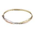 9ct Yellow Gold Three Tone Cross Over Bangle 9ct Yellow Gold Three Tone Cross Over Bangle