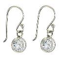 Sterling Silver Cubic Zirconia Drop Hook Earrings Sterling Silver Cubic Zirconia Drop Hook Earrings