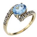 9ct White Gold blue Topaz Cubic Zirconia Ring 9ct White Gold blue Topaz Cubic Zirconia Ring
